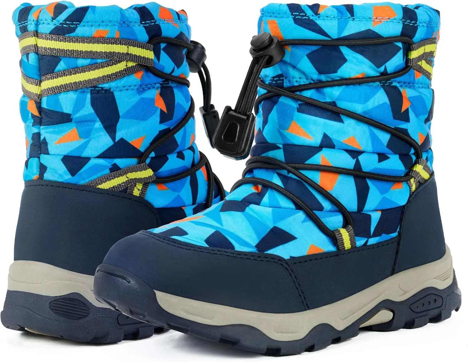 Boys Girls Snow Boots Waterproof Slip Resistant Outdoor Winter Shoes for Toddler Little Kids