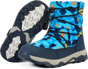 Boys Girls Snow Boots Waterproof Slip Resistant Outdoor Winter Shoes for Toddler Little Kids