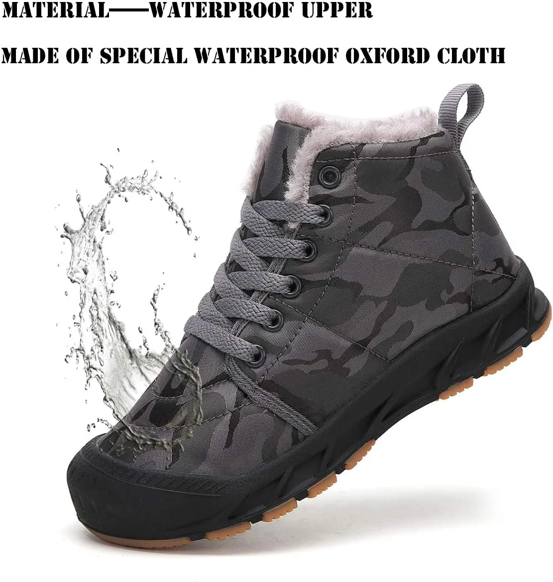 Boys Snow Boots Winter Waterproof Slip Resistant Cold Weather Shoes（Little Kid/Big Kid