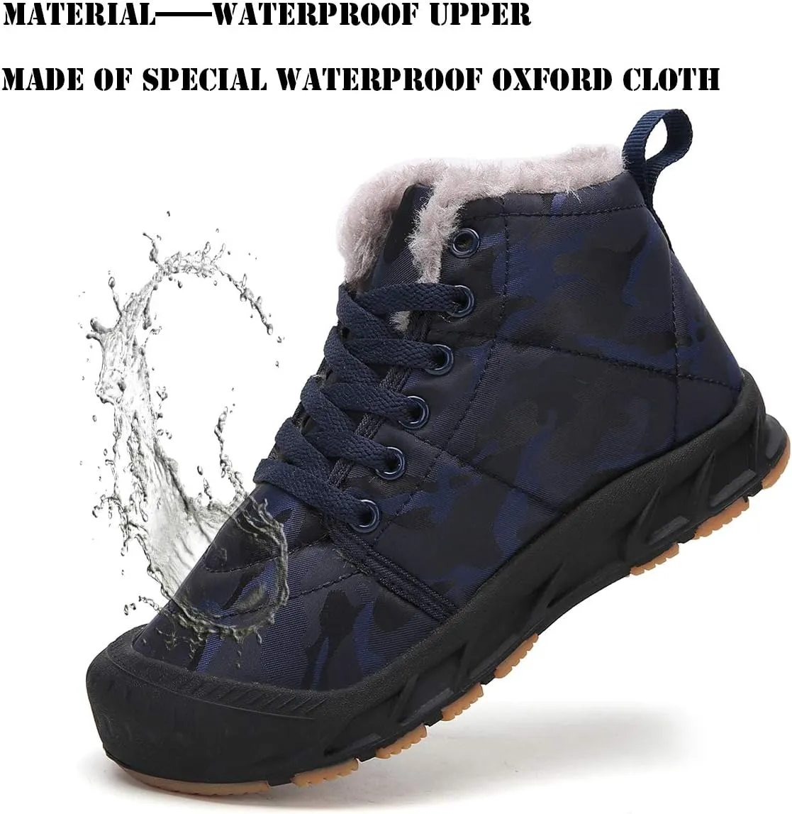 Boys Snow Boots Winter Waterproof Slip Resistant Cold Weather Shoes（Little Kid/Big Kid