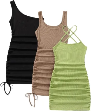 Breezy Lane 4 Pieces Short Dress for Women Sexy Club Bodycon Mini Party Dresses