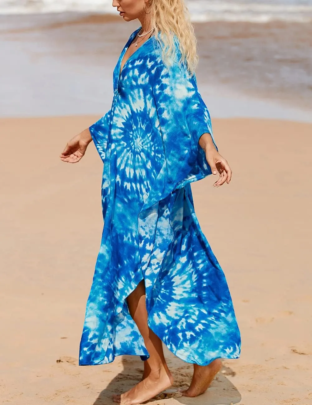 Bsubseach Womens Animal Print Kaftan Dresses Plus Size Caftans Swimwear Coverups 2025 Summer Bathing Suit Maxi Beach Dress