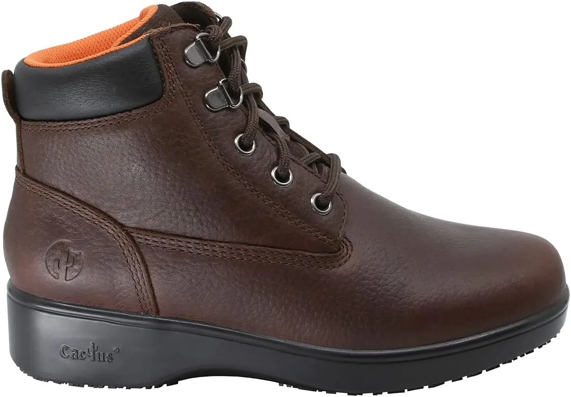Cactus Unisex Women's LS60 6” Slip Resistant Soft Toe Oil Tumbled Full Grain Leather Certified Slip Resistant Rubber Outsole Restuarant Kitchen Work Boot Non Slip