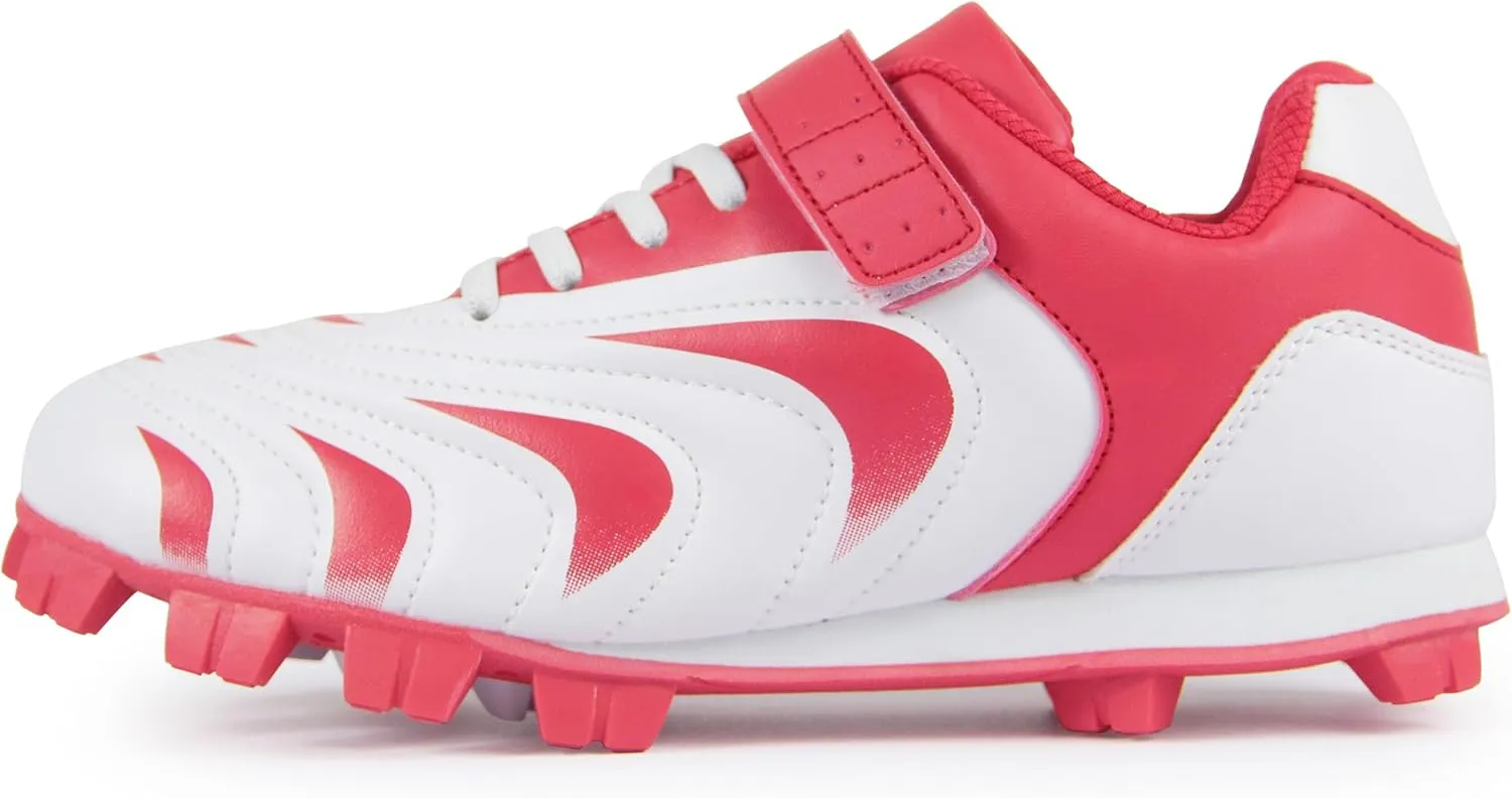 CAMVAVSR Unisex-Child Baseball Cleats Kids Softball Shoes for Boys Girls Rubber Molded Little Children Big Youth Sneakers Easy to Wear Sports Footwear