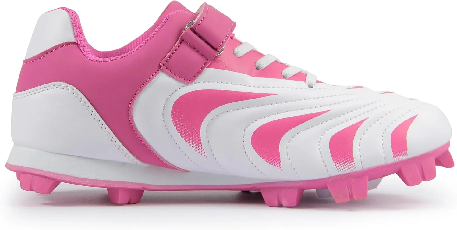 CAMVAVSR Unisex-Child Baseball Cleats Kids Softball Shoes for Boys Girls Rubber Molded Little Children Big Youth Sneakers Easy to Wear Sports Footwear