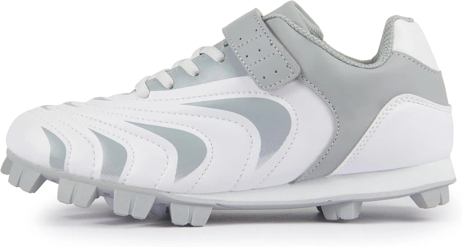 CAMVAVSR Unisex-Child Baseball Cleats Kids Softball Shoes for Boys Girls Rubber Molded Little Children Big Youth Sneakers Easy to Wear Sports Footwear