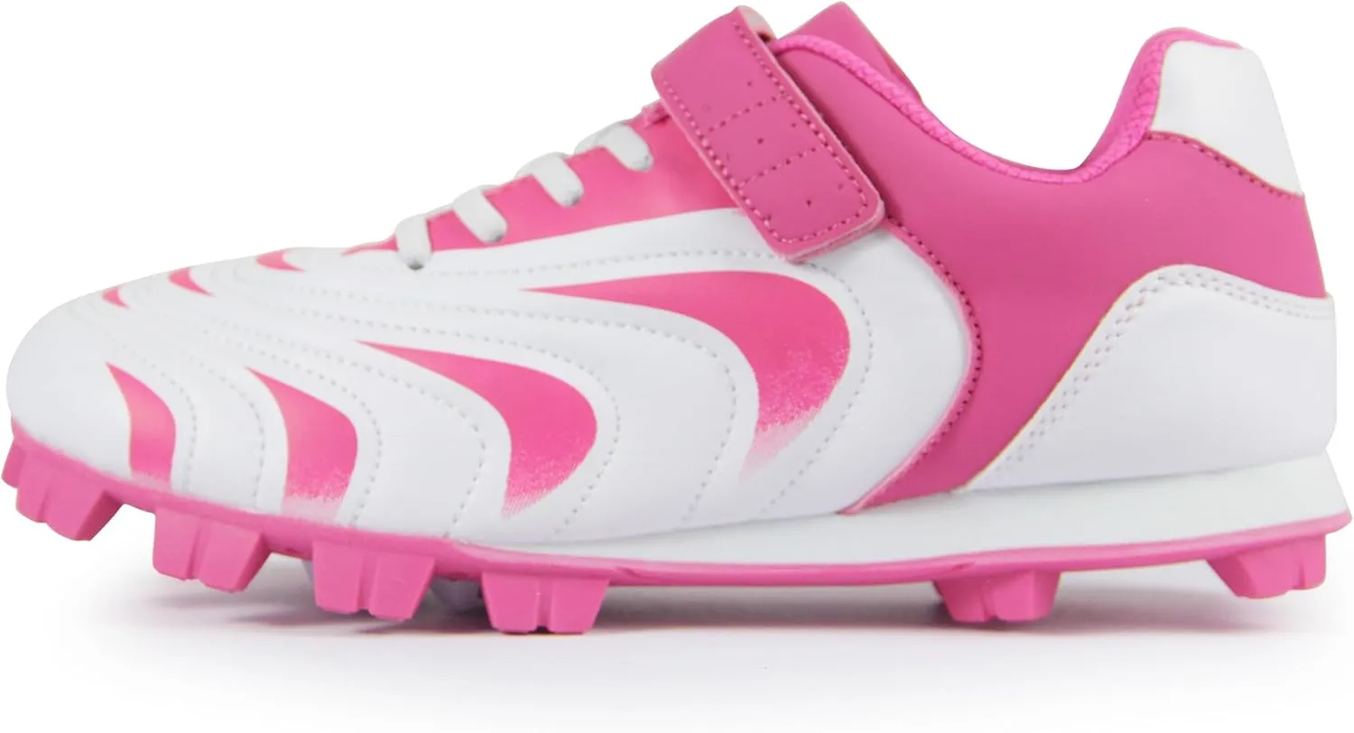 CAMVAVSR Unisex-Child Baseball Cleats Kids Softball Shoes for Boys Girls Rubber Molded Little Children Big Youth Sneakers Easy to Wear Sports Footwear