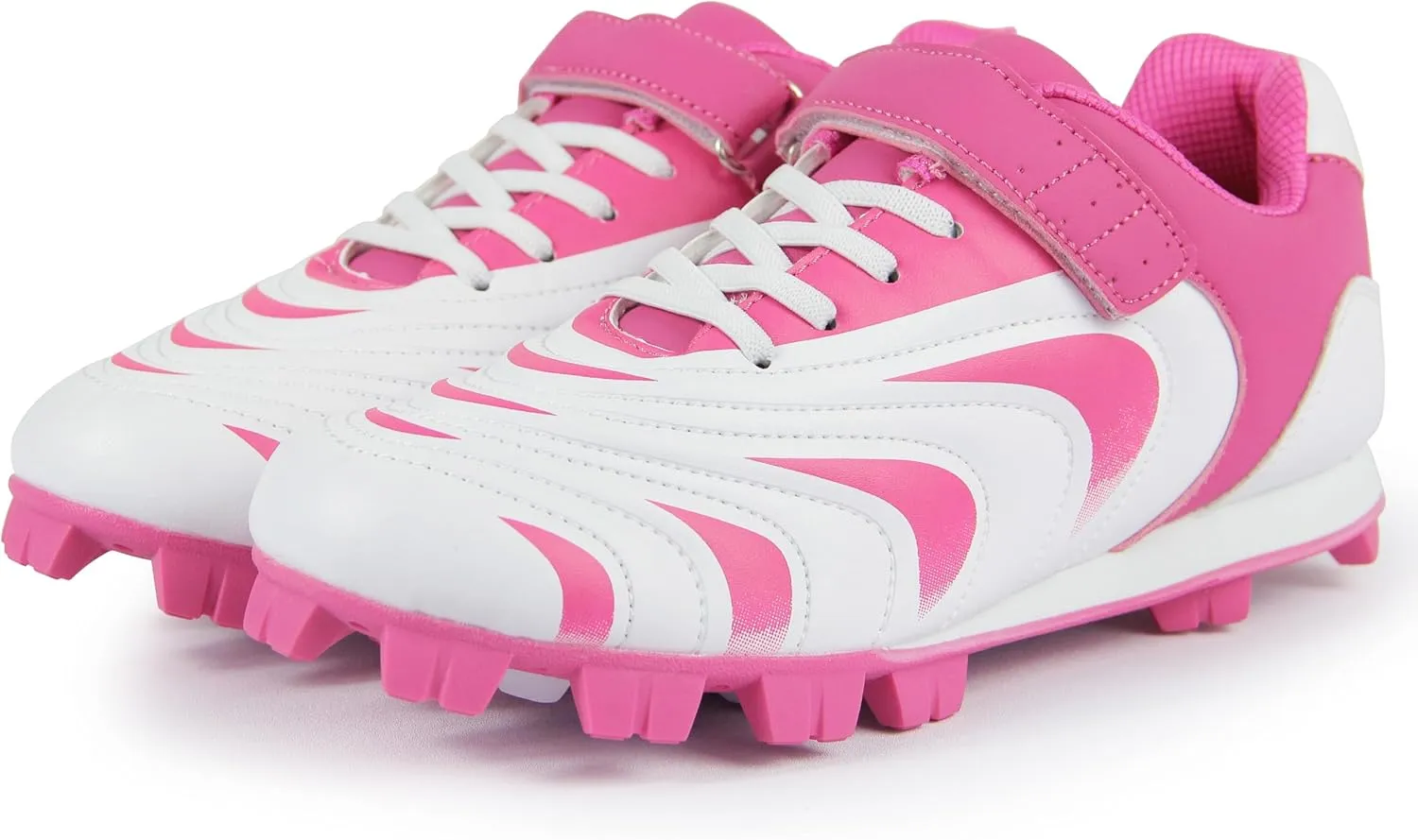 CAMVAVSR Unisex-Child Baseball Cleats Kids Softball Shoes for Boys Girls Rubber Molded Little Children Big Youth Sneakers Easy to Wear Sports Footwear