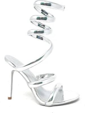 Cape Robbin Women's Open Toe Spiral Wrap Up Strappy High Heels Sandals, Gold