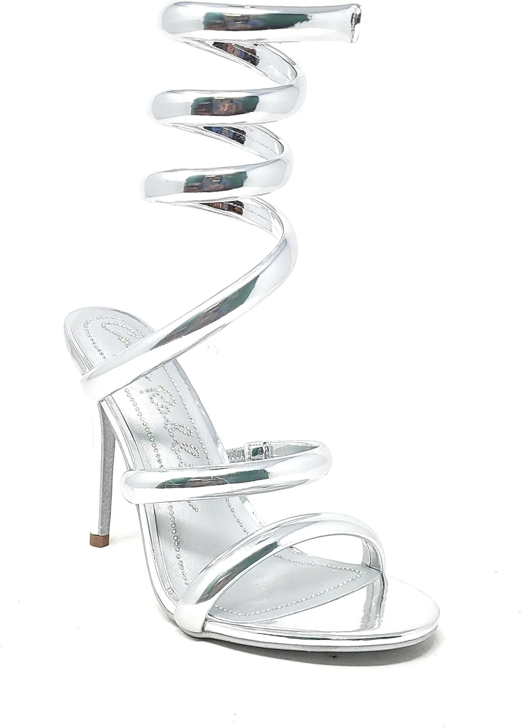 Cape Robbin Women's Open Toe Spiral Wrap Up Strappy High Heels Sandals, Gold