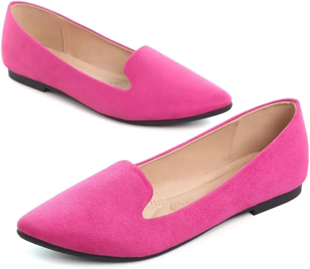 ChaiRong Zhou Women Pointed Toe Ballets Flats Comfort Slip On Walking Shoes for Driving