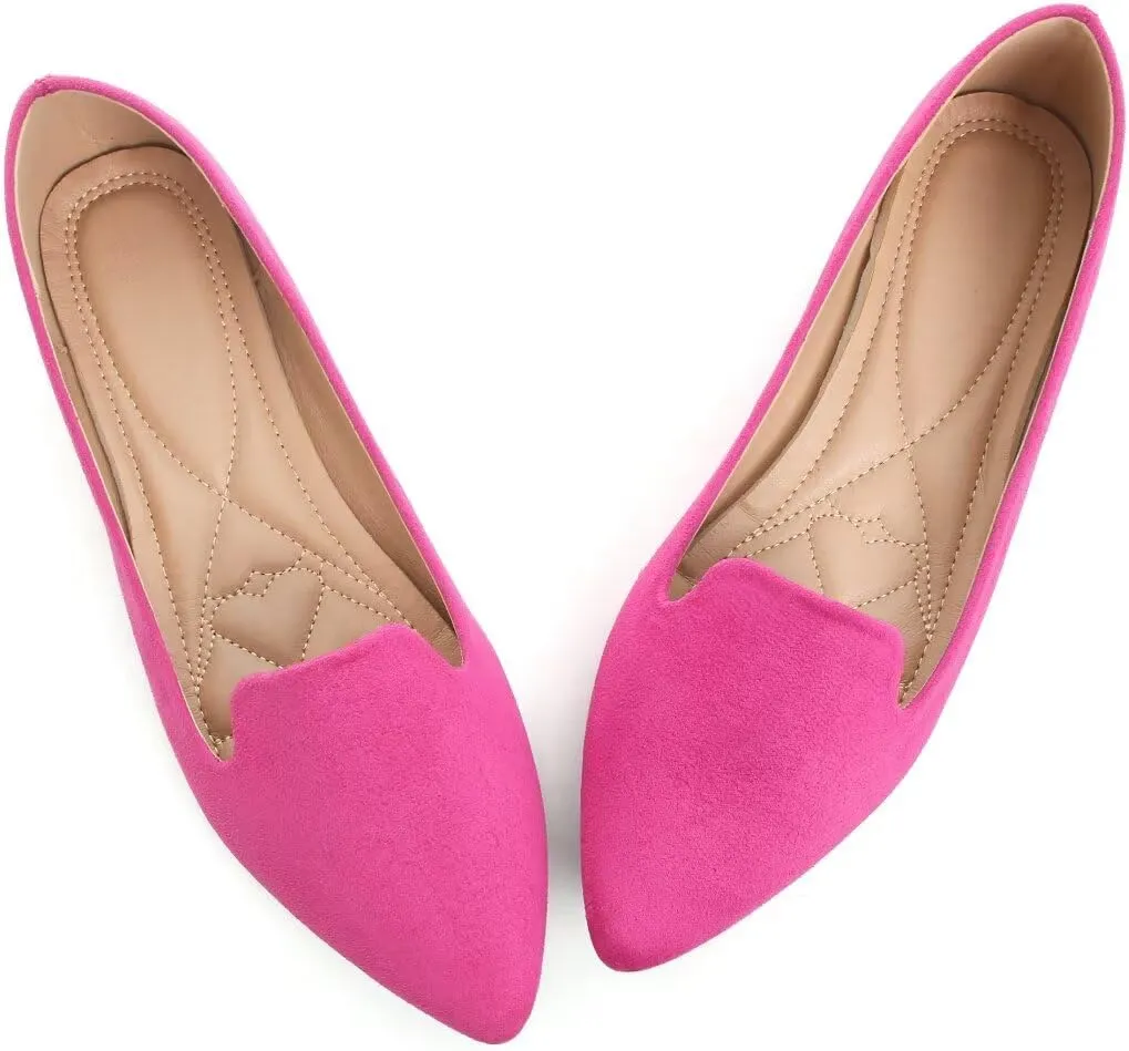 ChaiRong Zhou Women Pointed Toe Ballets Flats Comfort Slip On Walking Shoes for Driving