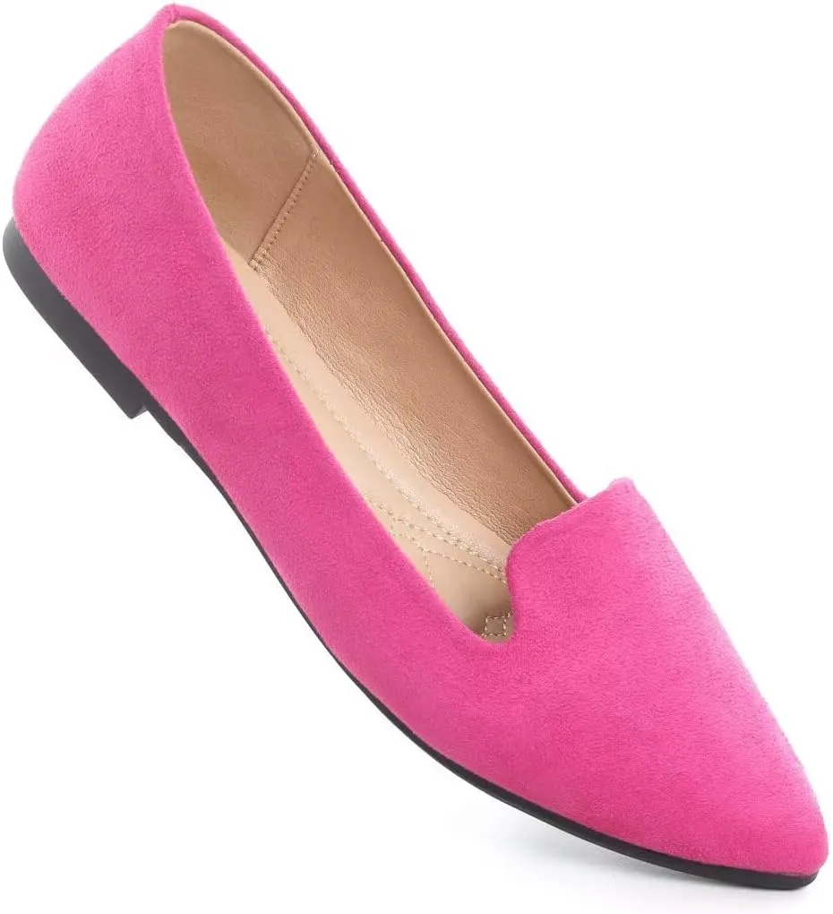 ChaiRong Zhou Women Pointed Toe Ballets Flats Comfort Slip On Walking Shoes for Driving