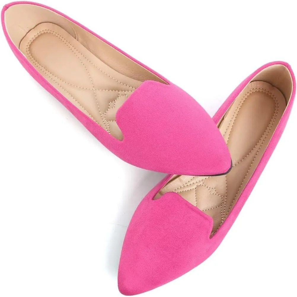ChaiRong Zhou Women Pointed Toe Ballets Flats Comfort Slip On Walking Shoes for Driving
