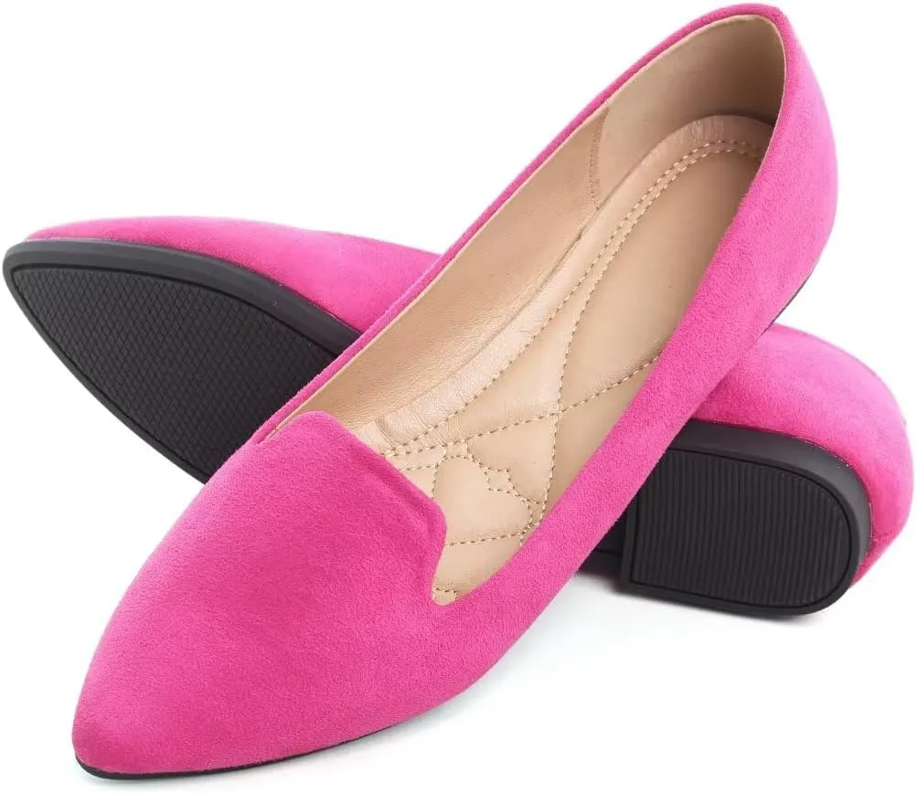 ChaiRong Zhou Women Pointed Toe Ballets Flats Comfort Slip On Walking Shoes for Driving