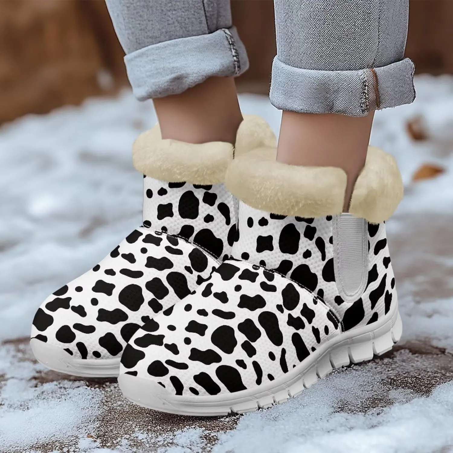 chaqlin Winter Boots Snow Boots Ankle Warm Slip Resistant Boots Flannel Fur Lined Comfy Cold Weather Outdoor Casual Boots