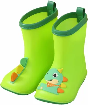 Children's Rain Shoes Boys and Girls Water Shoes Baby Rain Boots Water Boots Dinosaur Print Sweater Boots Toddler
