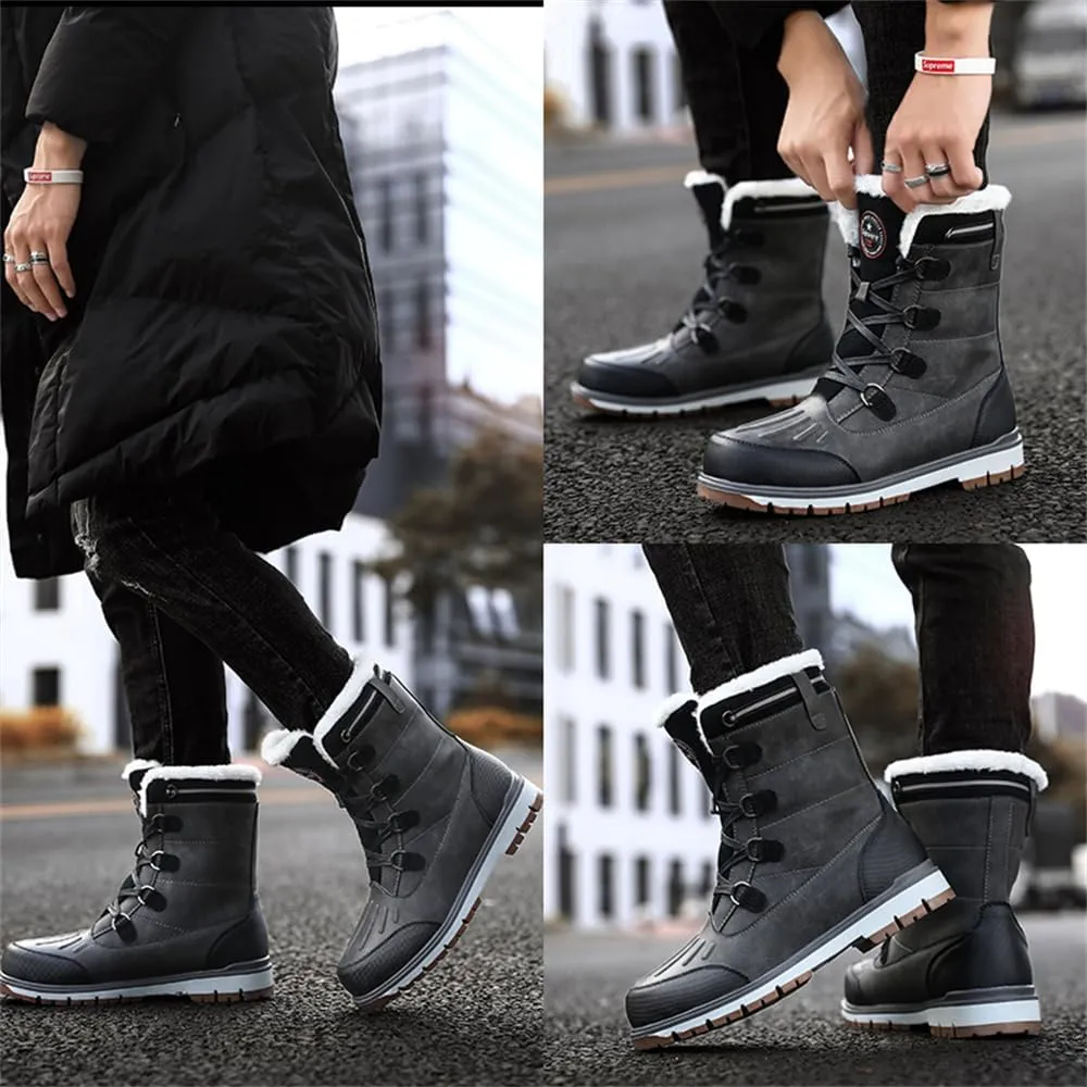 CHUUMEE Mens Winter Snow Boots Water Resistant Warm Fur Lined Anti Slip Work Ankle Shoes Outdoor Lightweight Hiking Trekking Boot