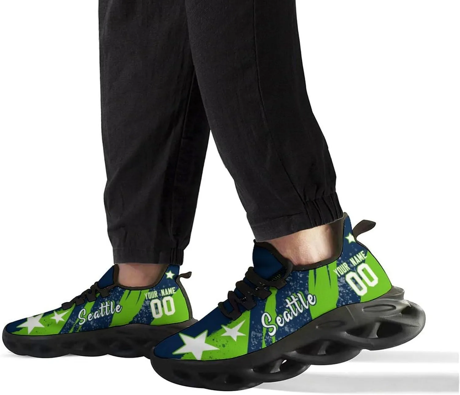 City Custom Football Flex Sneakers Personalized Name Number Athletic Shoes Fans Gifts Breathable Casual Shoes for Men Women
