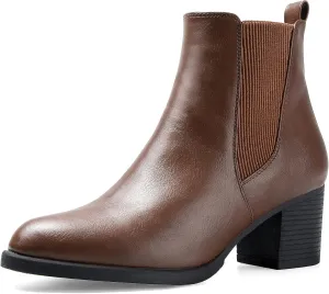 COASIS Women's Chelsea Boots Chunky Block Heel Slip On Ankle Booties with Elastic Sided