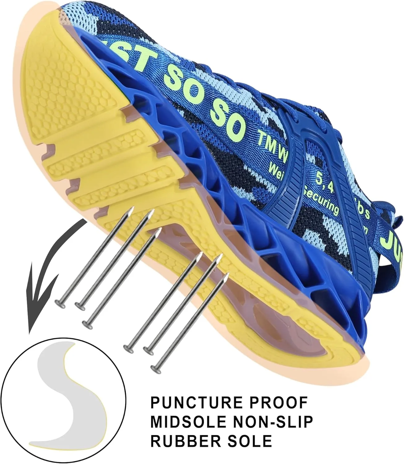 COKAFIL Steel Toe Shoes for Men Women Slip On Work Safety Cap Sneakers Comfortable Puncture Proof Slip Resistant Shoes