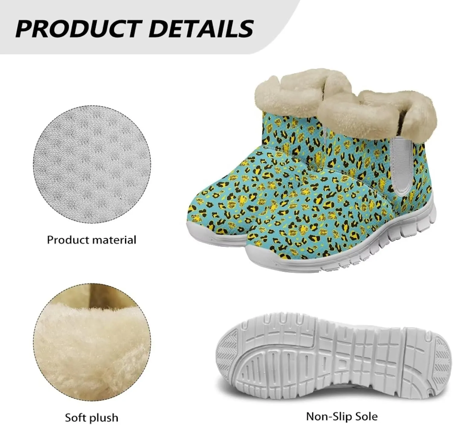 Coloranimal Womens Booties Winter Boots Womens Fuzzy Boots Winter Shoes Warm Fur Lined Snow Boots with Anti Skid Sole Walking Boots