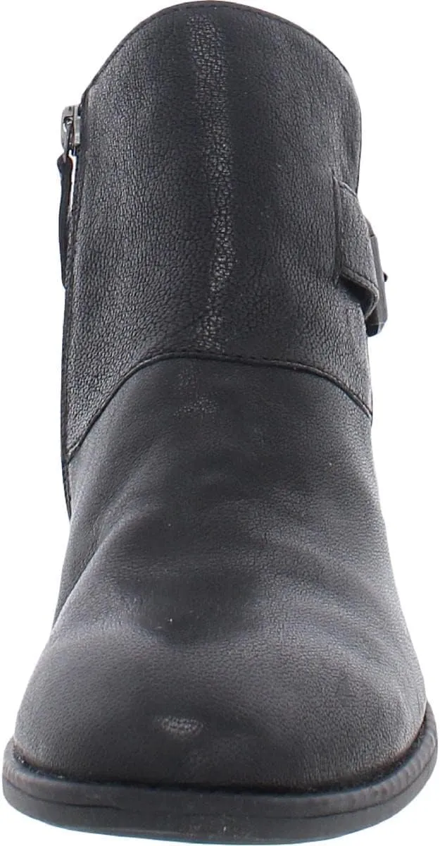 Comfortiva Women's Cardee Full-Grain Leather Slip-Resistant Boots with Side Zipper