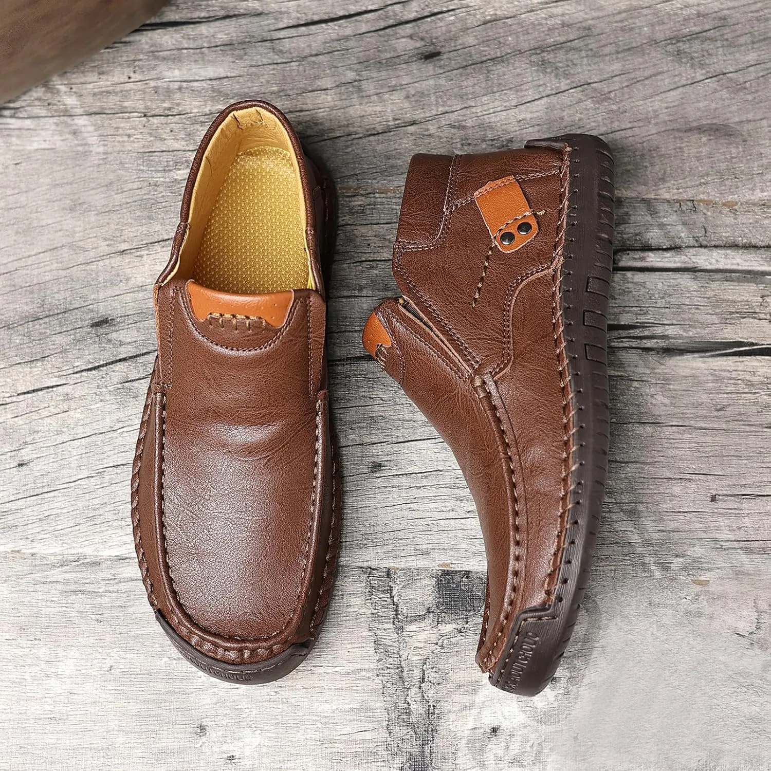 Coramtty Mens Business High-top Loafers Casual Slip on Shoes Lightweight Dress Refreshing Boots Classic Walking Driving Travel Outdoor