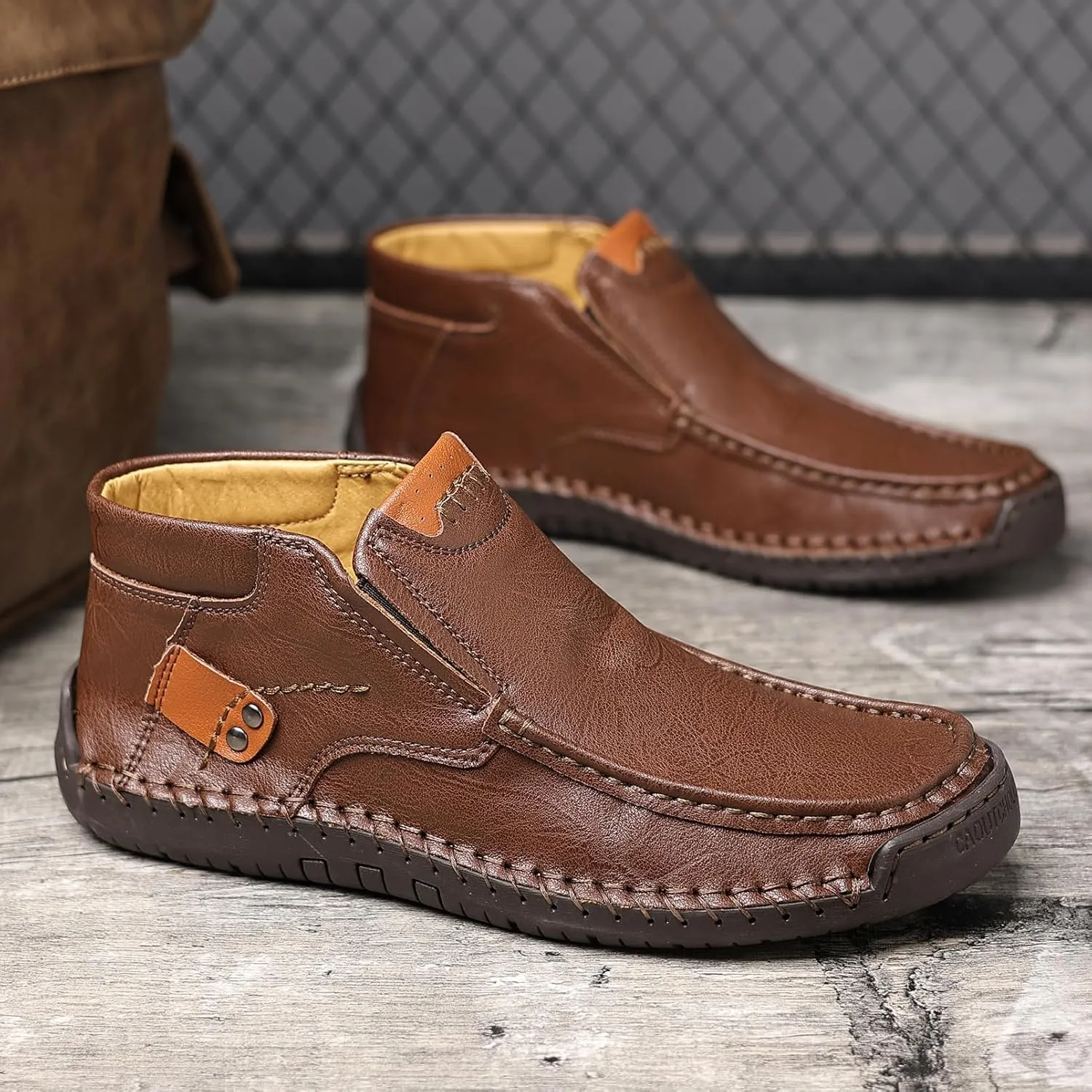 Coramtty Mens Business High-top Loafers Casual Slip on Shoes Lightweight Dress Refreshing Boots Classic Walking Driving Travel Outdoor
