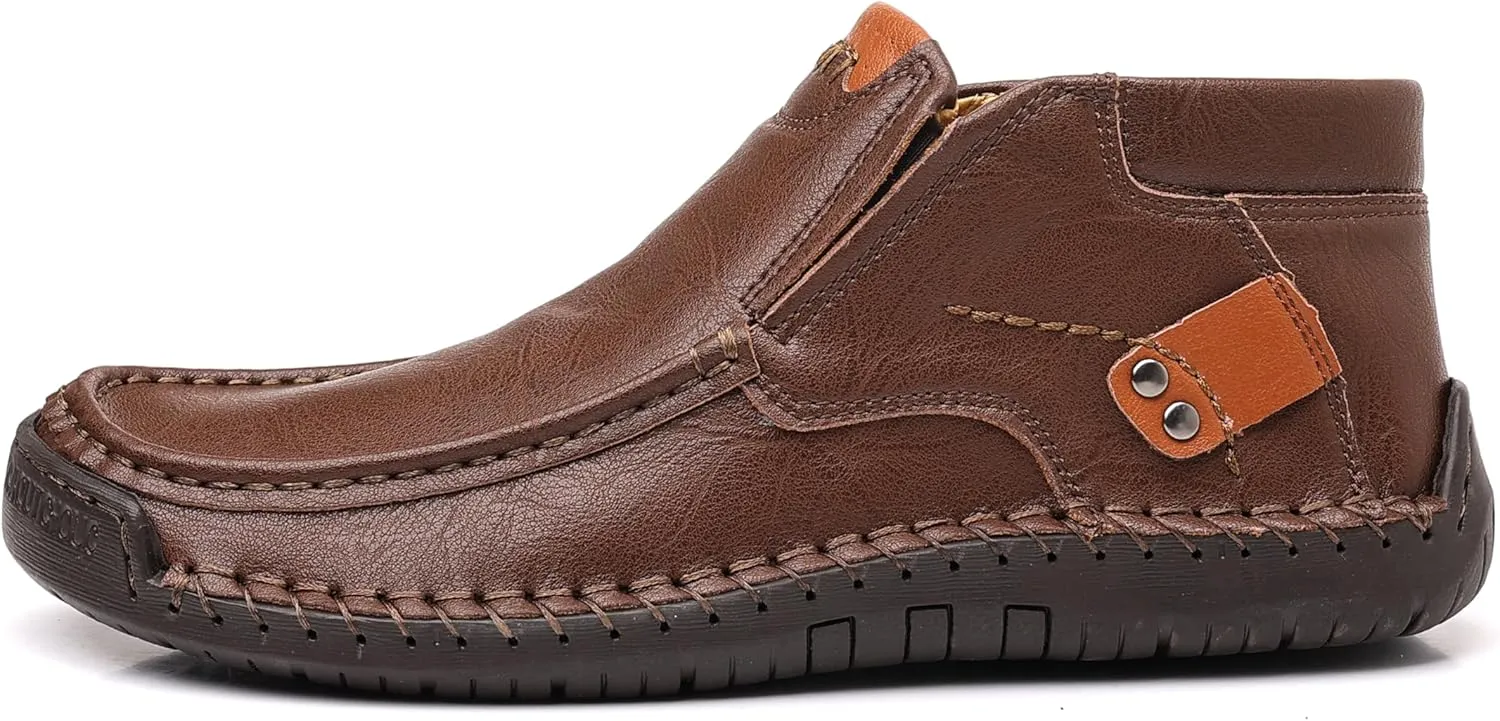 Coramtty Mens Business High-top Loafers Casual Slip on Shoes Lightweight Dress Refreshing Boots Classic Walking Driving Travel Outdoor