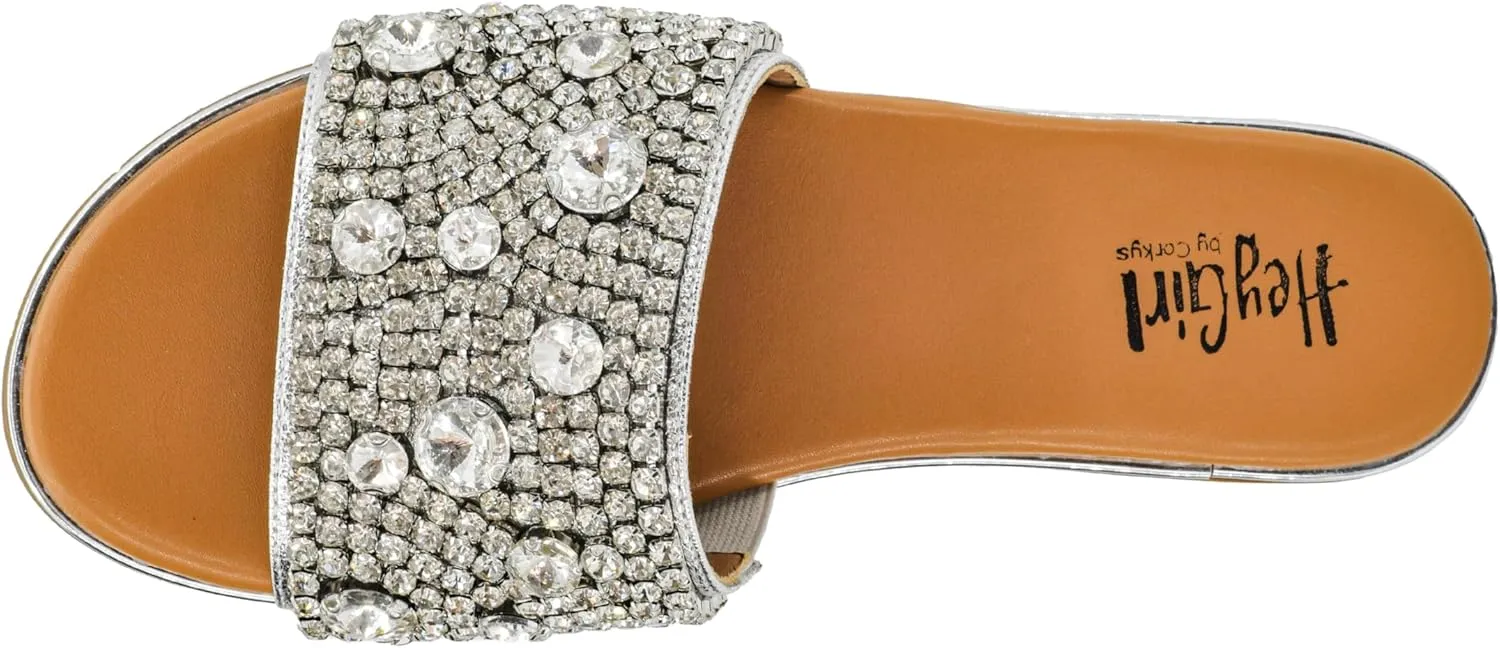 Corkys Footwear Hey Girl Gimme Kiss Sandals - Featuring A Rhinestone and Pearl Studded Strap with A Plush Cushioned Footbed For All Day Wear And Comfort