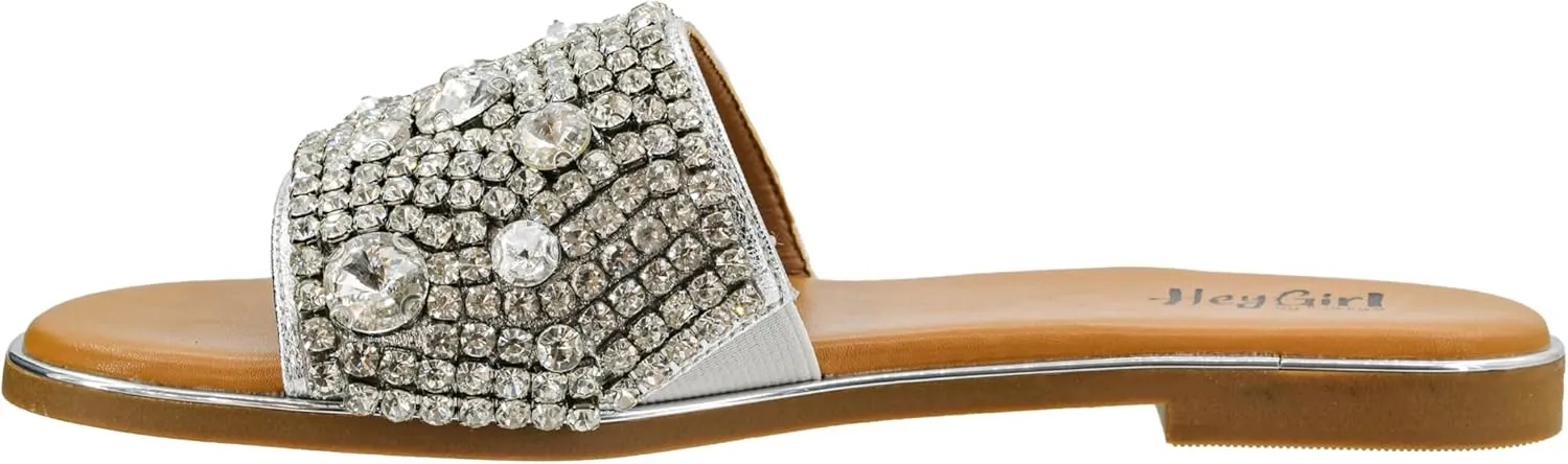 Corkys Footwear Hey Girl Gimme Kiss Sandals - Featuring A Rhinestone and Pearl Studded Strap with A Plush Cushioned Footbed For All Day Wear And Comfort