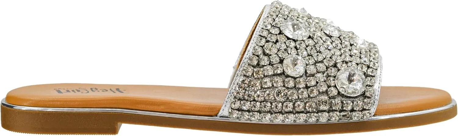 Corkys Footwear Hey Girl Gimme Kiss Sandals - Featuring A Rhinestone and Pearl Studded Strap with A Plush Cushioned Footbed For All Day Wear And Comfort