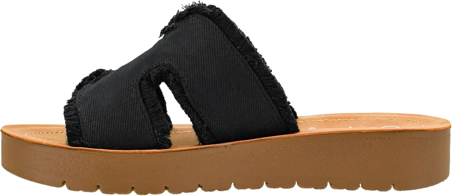 Corkys Footwear Hold Please 1-Inch Platform Sandals with Cushioned Foot-bed and Stylish 'H' Strap On Upper– Ultimate Comfort Meets Chic Design - Perfect For Everyday Wear