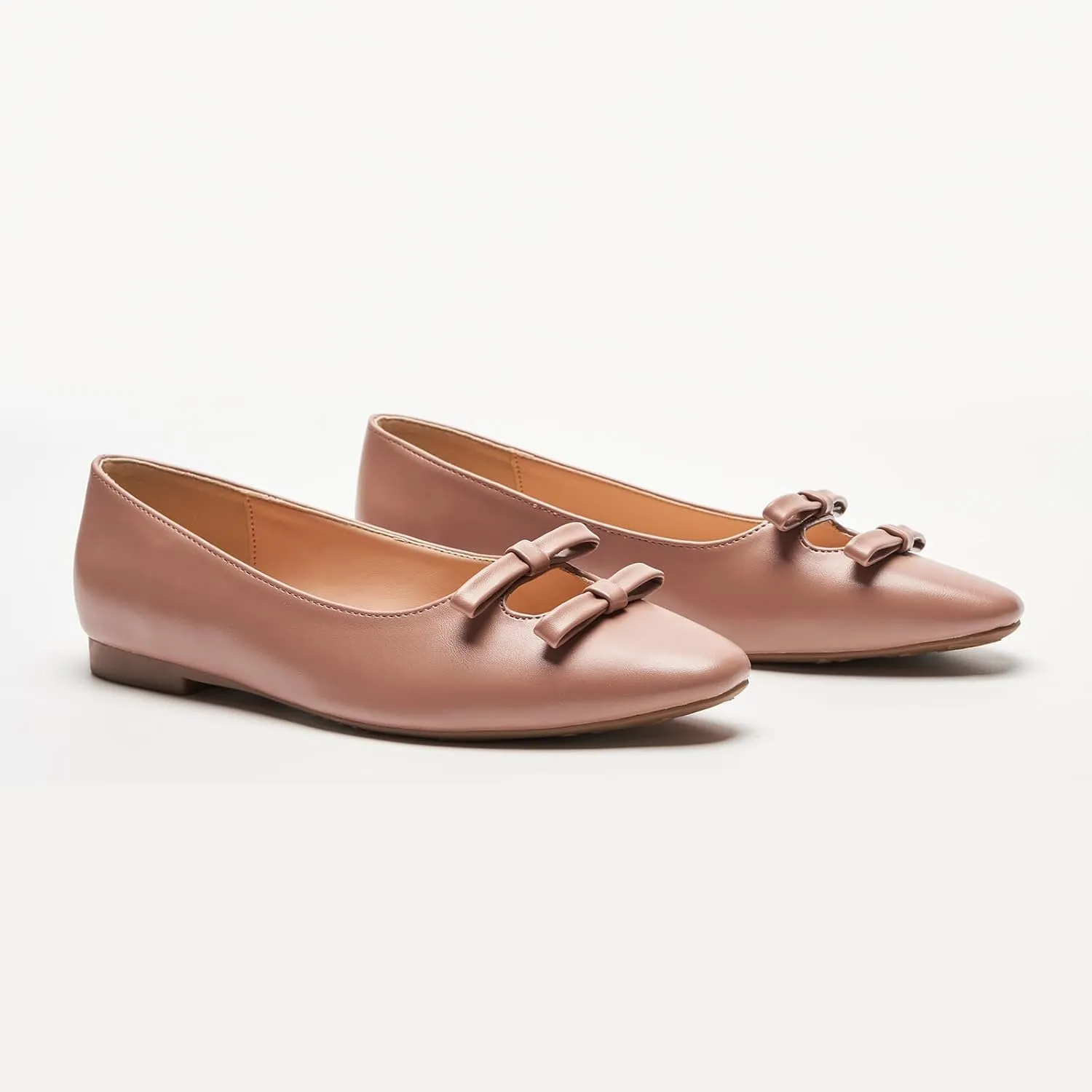 C.Paravano Women's Ballet Flats Bowknot Hollow-Out Design Round Toe Dress Shoes for Women Comfortable Business Office Work Casual Shoes
