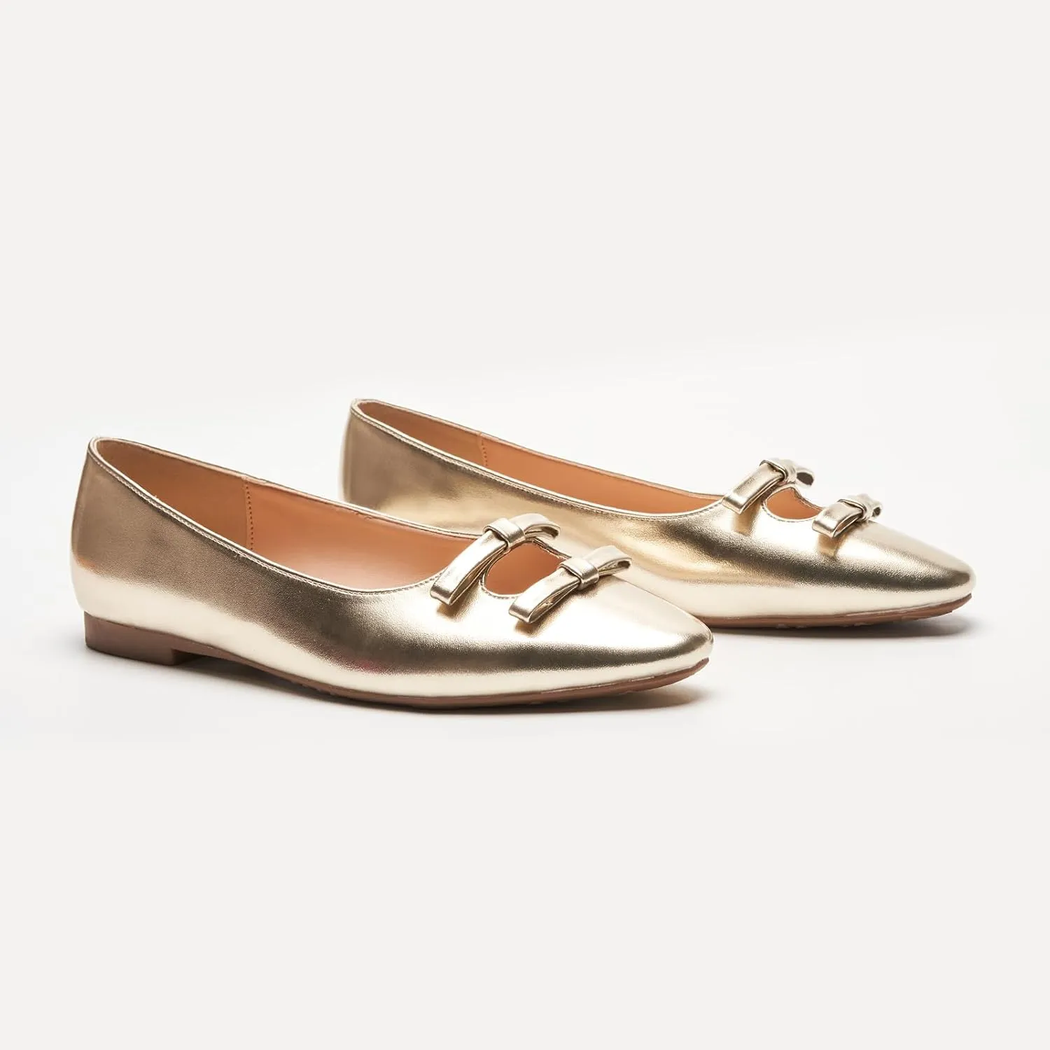 C.Paravano Women's Ballet Flats Bowknot Hollow-Out Design Round Toe Dress Shoes for Women Comfortable Business Office Work Casual Shoes