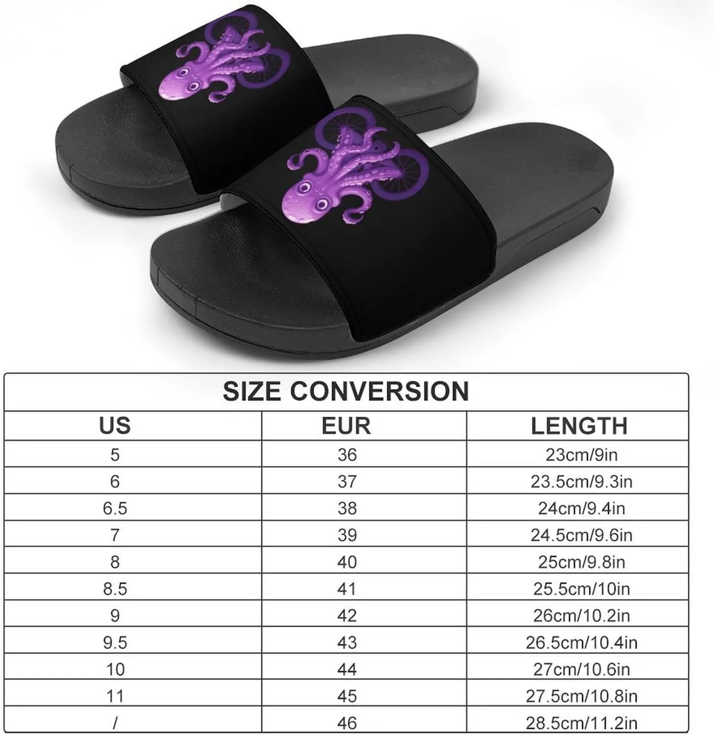Cute Octopus Bicycles Home Slipper PVC Open Toe Shower Shoes Non-Slip Bathroom Sandals Pool Sandals for Men Women