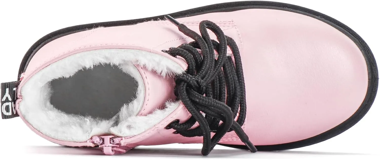 Daclay Kids Boots Children Boys and Girls Candy-Colored Waterproof and Velvet Boots