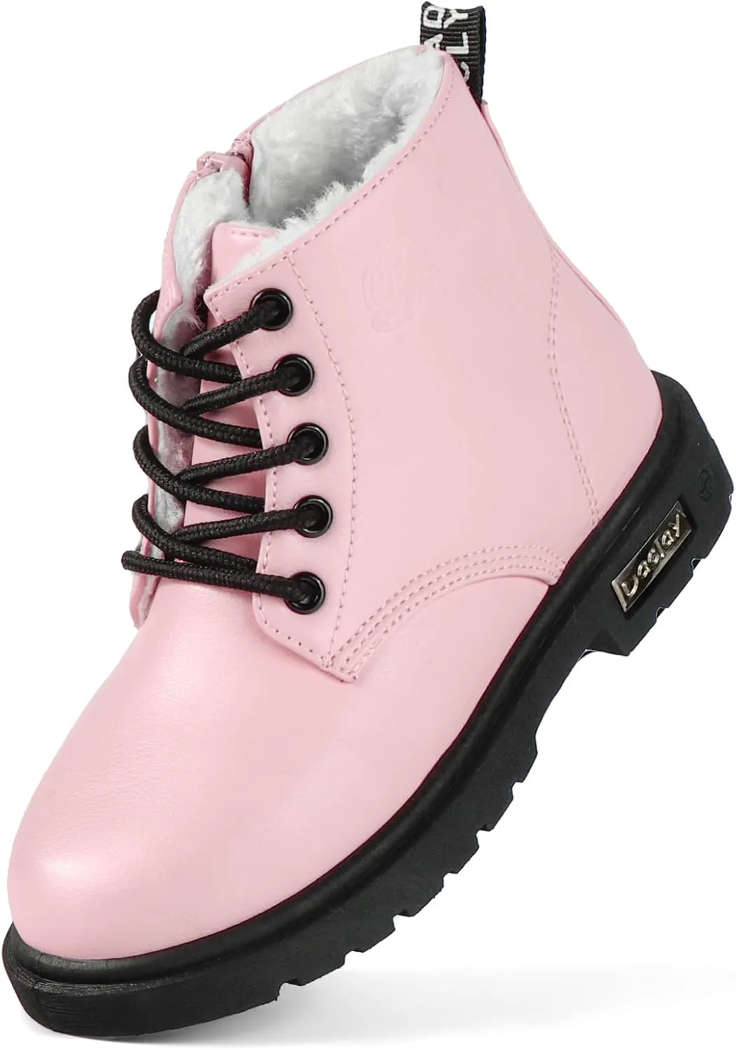 Daclay Kids Boots Children Boys and Girls Candy-Colored Waterproof and Velvet Boots