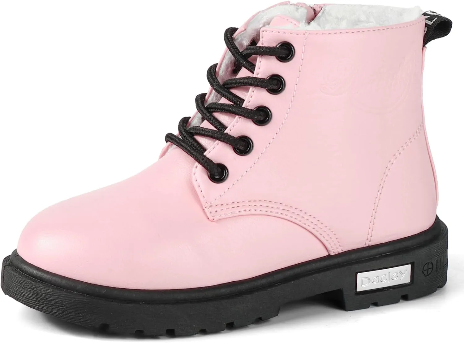 Daclay Kids Boots Children Boys and Girls Candy-Colored Waterproof and Velvet Boots