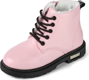 Daclay Kids Boots Children Boys and Girls Candy-Colored Waterproof and Velvet Boots