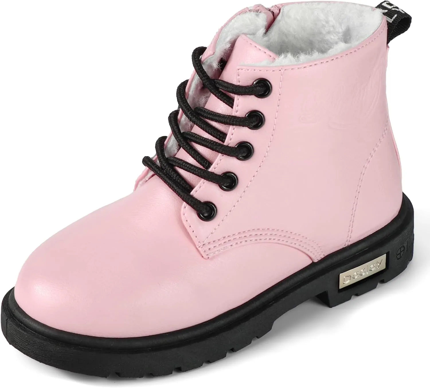 Daclay Kids Boots Children Boys and Girls Candy-Colored Waterproof and Velvet Boots