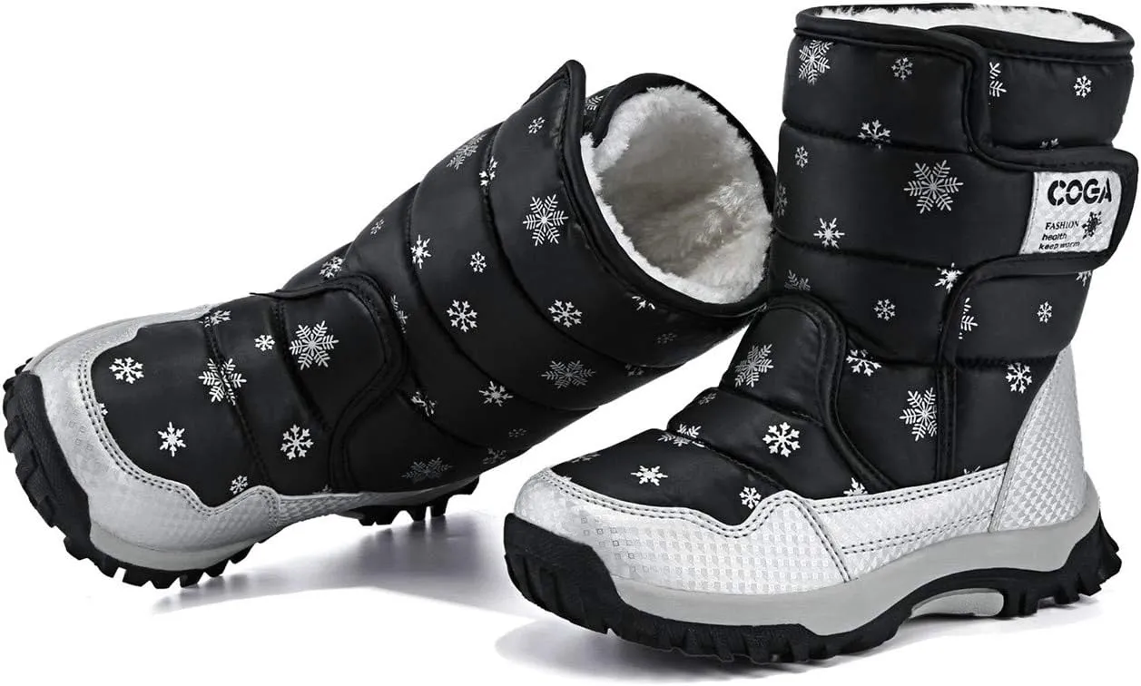 DADAWEN Girls Boys Snow Boots Winter Outdoor Waterproof Slip Resistant Cold Weather Shoes (Toddler/Little Kid/Big Kid)