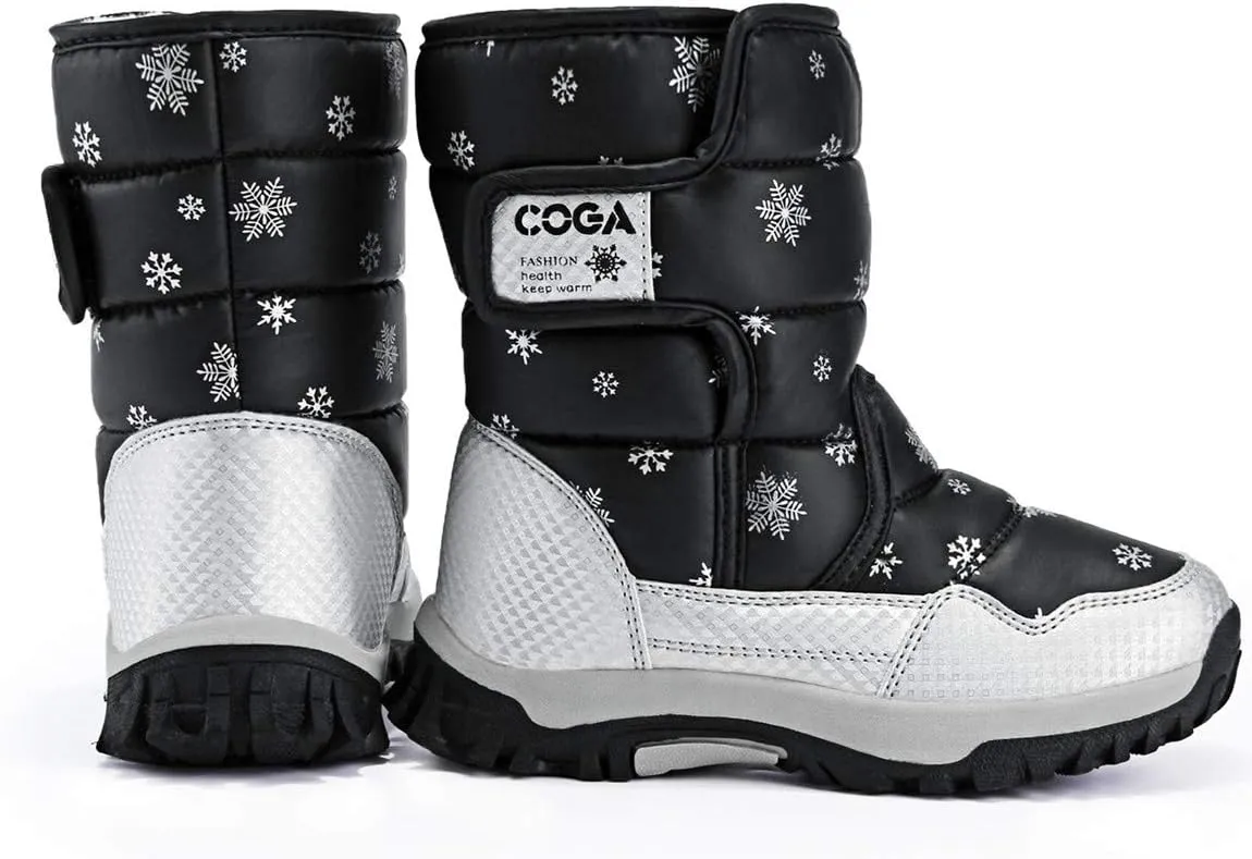 DADAWEN Girls Boys Snow Boots Winter Outdoor Waterproof Slip Resistant Cold Weather Shoes (Toddler/Little Kid/Big Kid)