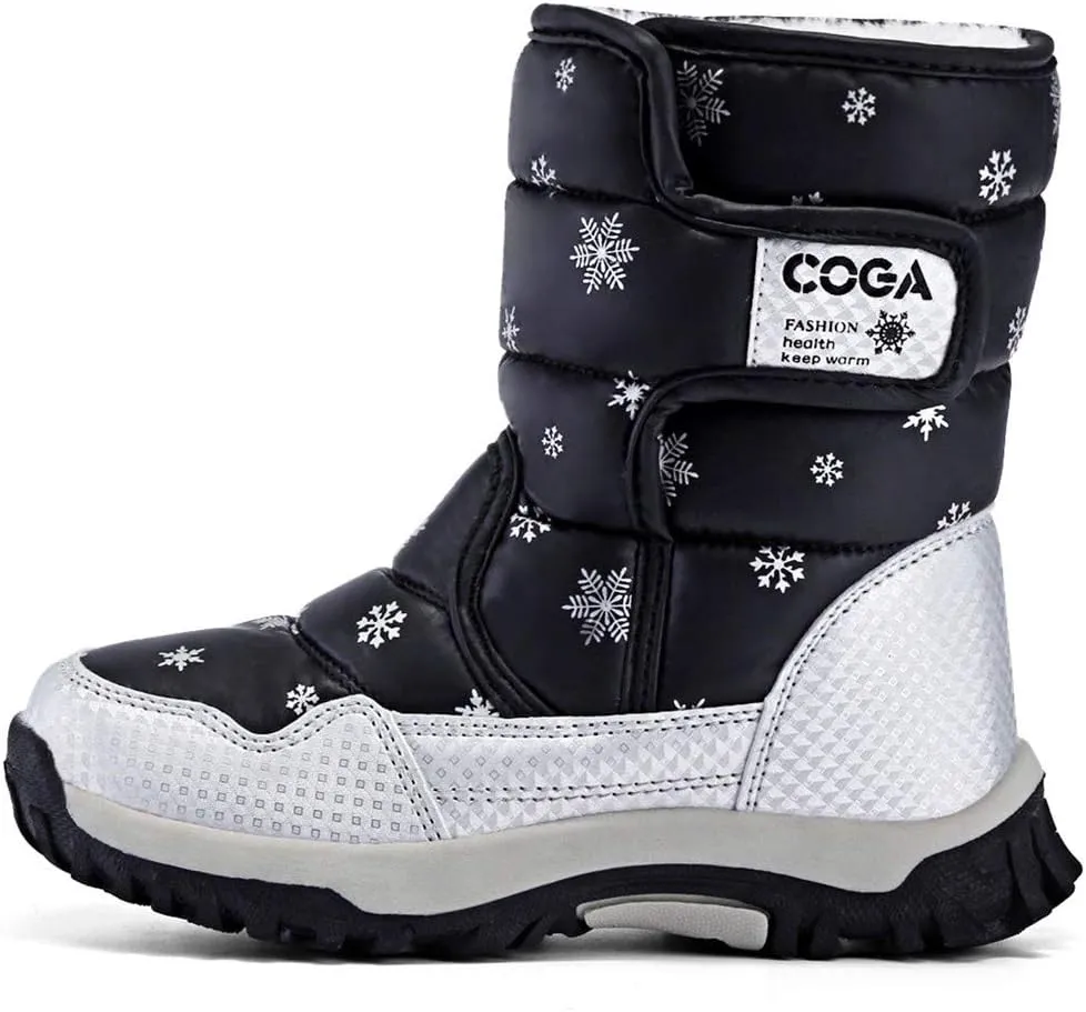 DADAWEN Girls Boys Snow Boots Winter Outdoor Waterproof Slip Resistant Cold Weather Shoes (Toddler/Little Kid/Big Kid)