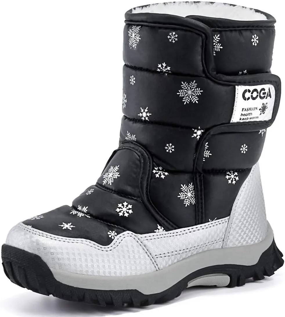 DADAWEN Girls Boys Snow Boots Winter Outdoor Waterproof Slip Resistant Cold Weather Shoes (Toddler/Little Kid/Big Kid)