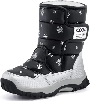 DADAWEN Girls Boys Snow Boots Winter Outdoor Waterproof Slip Resistant Cold Weather Shoes (Toddler/Little Kid/Big Kid)