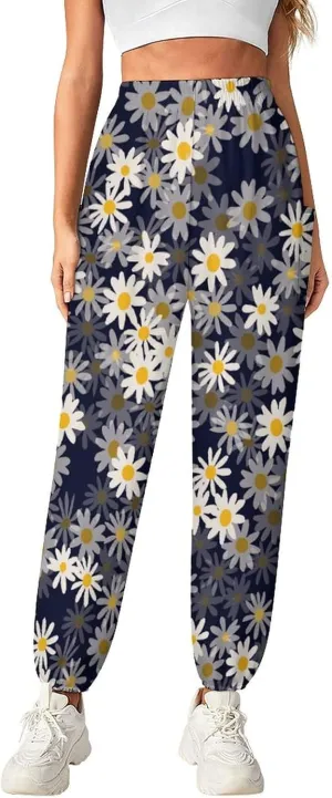 Daisy Print Yoga Bloomers Woman Hippie Harem Pant Lantern Pants Elastic Gym Leggings Loose Casual Sport Pants