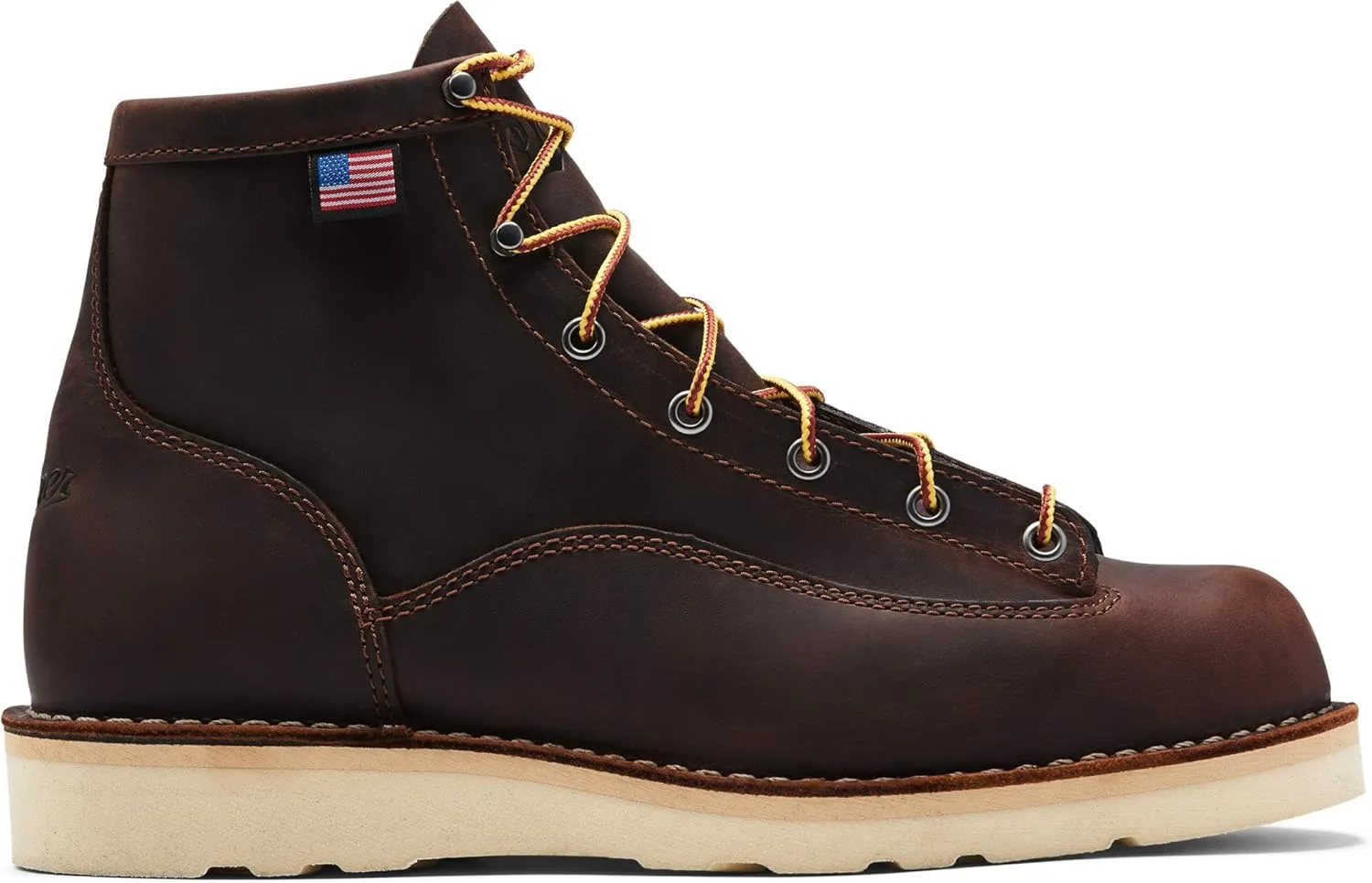 Danner 6” Bull Run Work Boots for Men - Durable, Lightweight Full-Grain Leather with Non Slip Wedge Outsole & 3-Density Cushion Footbed, EH Resistant