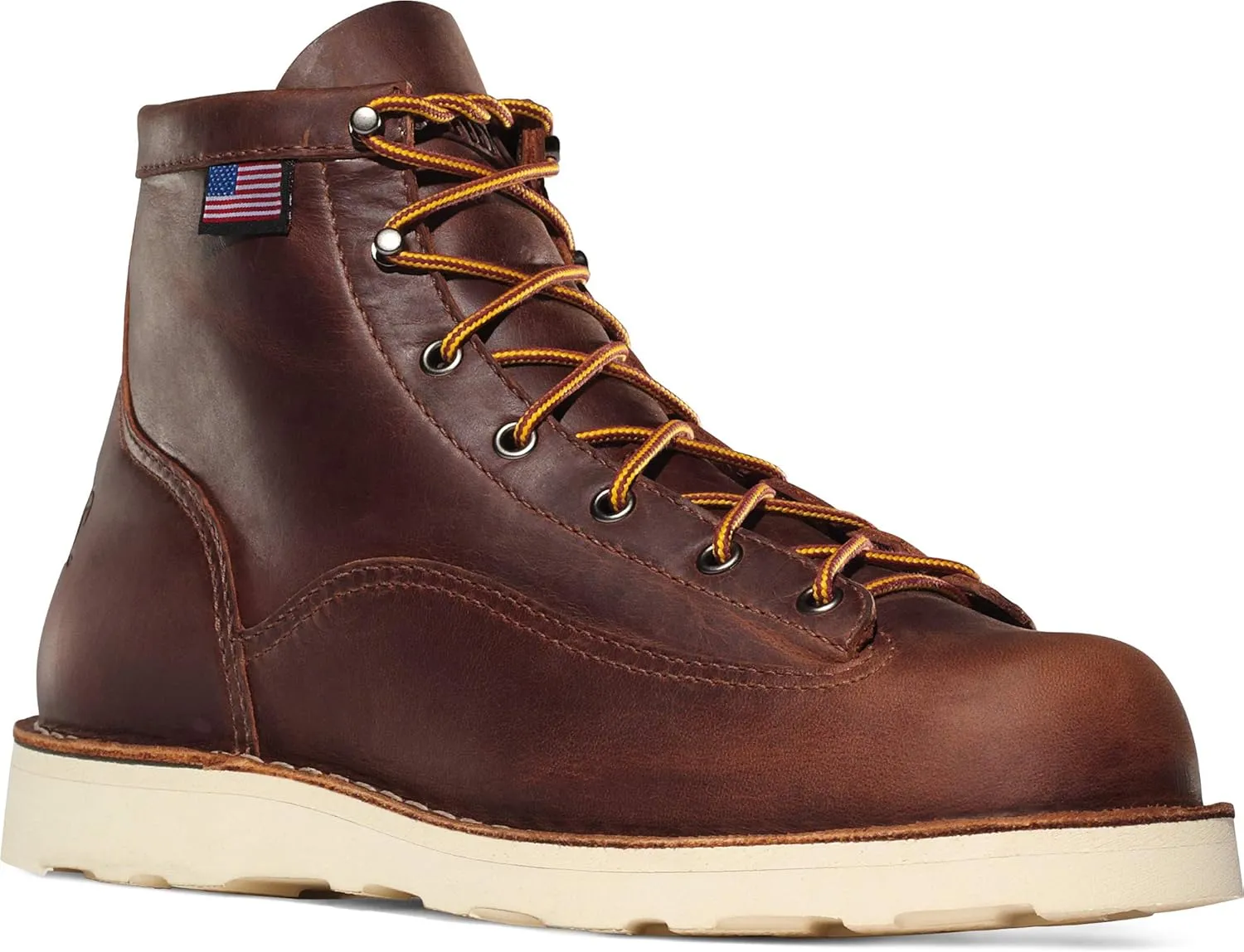 Danner 6” Bull Run Work Boots for Men - Durable, Lightweight Full-Grain Leather with Non Slip Wedge Outsole & 3-Density Cushion Footbed, EH Resistant